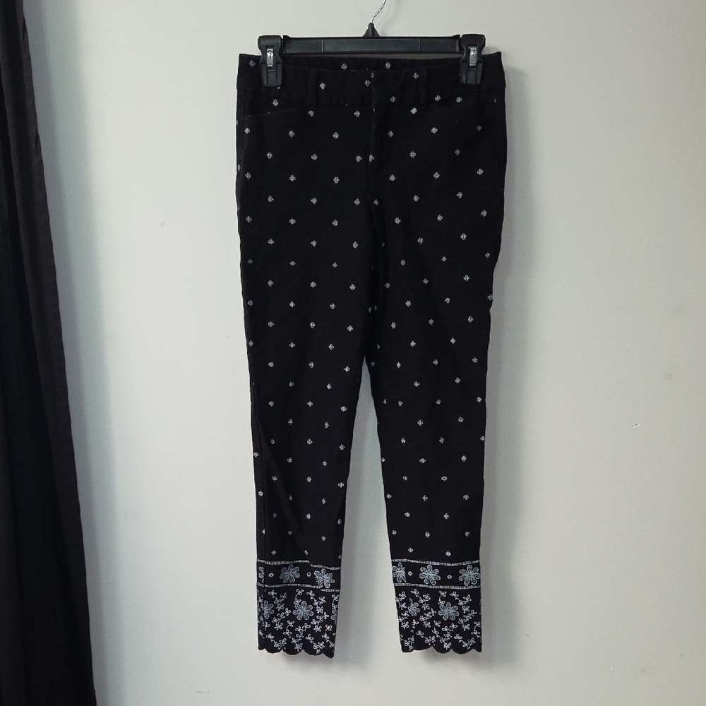 Old Navy Pixie Black Pants with White Pattern